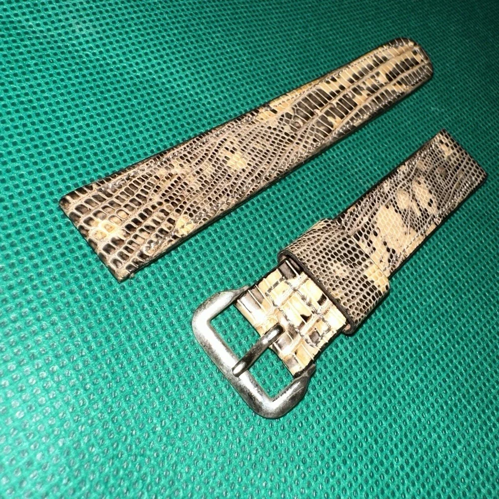 Genuine Lizard Skin Watch Strap Band 20mm Tan Brown Exotic Leather Replacement